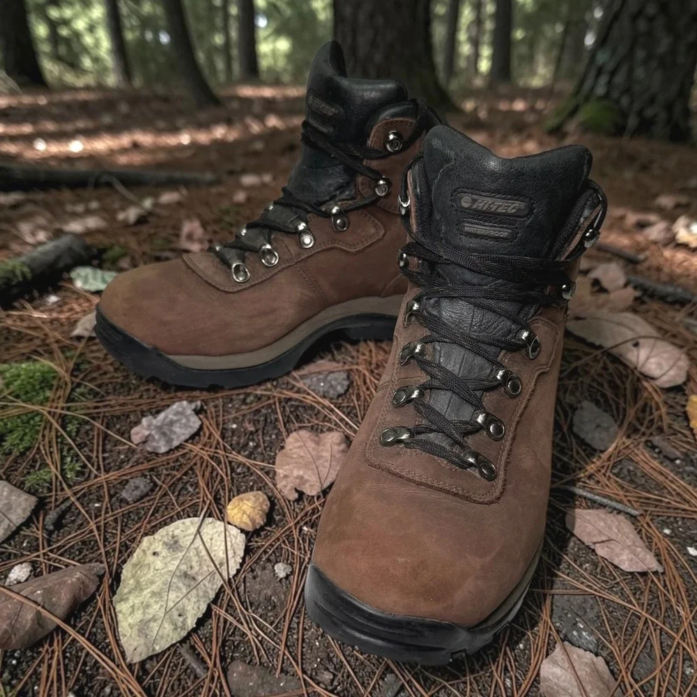 Hi-Tec Altitude‎ IV Hiking Boots Mens 8 Brown Leather Waterproof Trail Outdoor